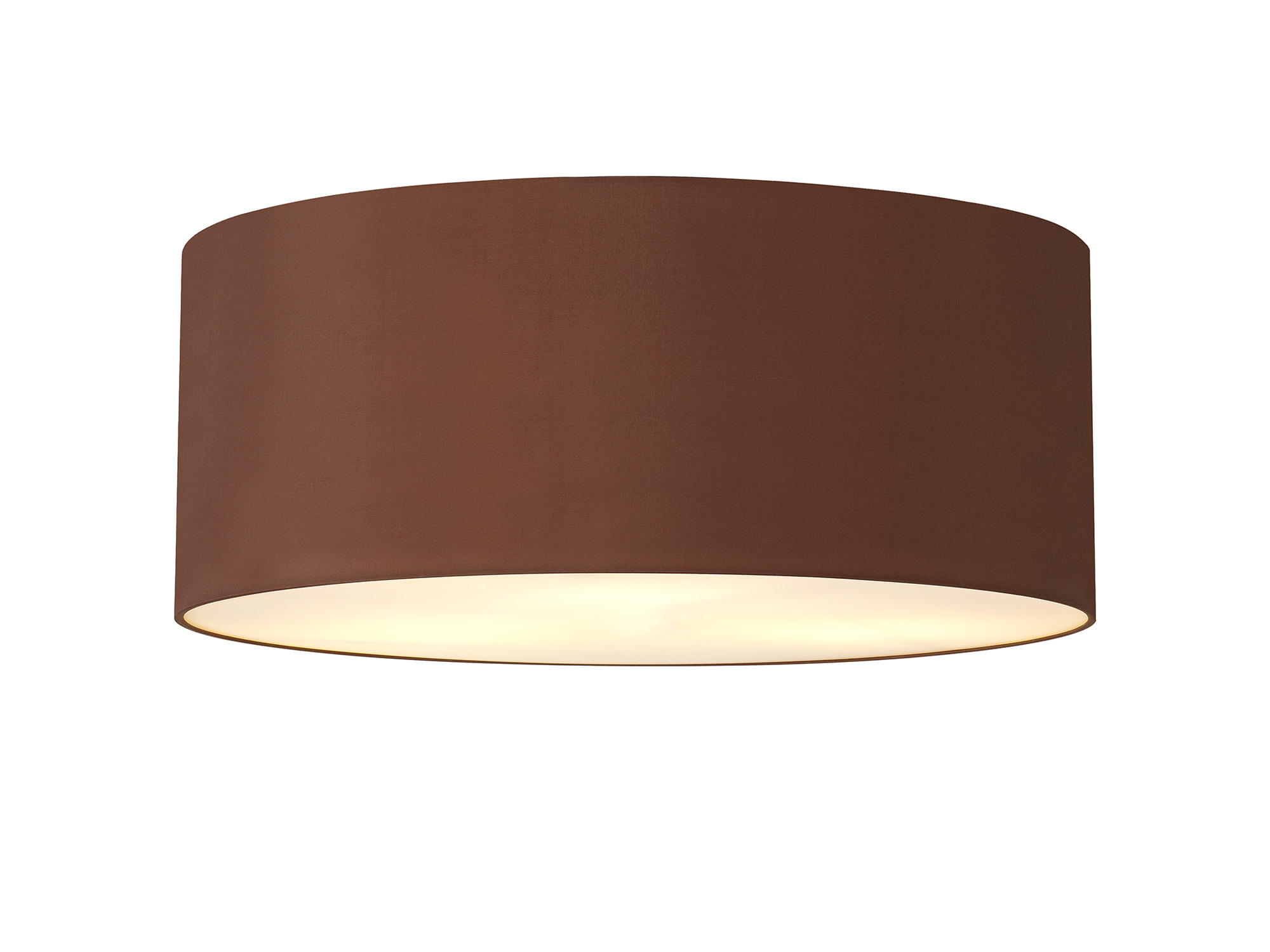 DK0645  Baymont 60cm Flush 5 Light Raw Cocoa/Grecian Bronze, Frosted Diffuser